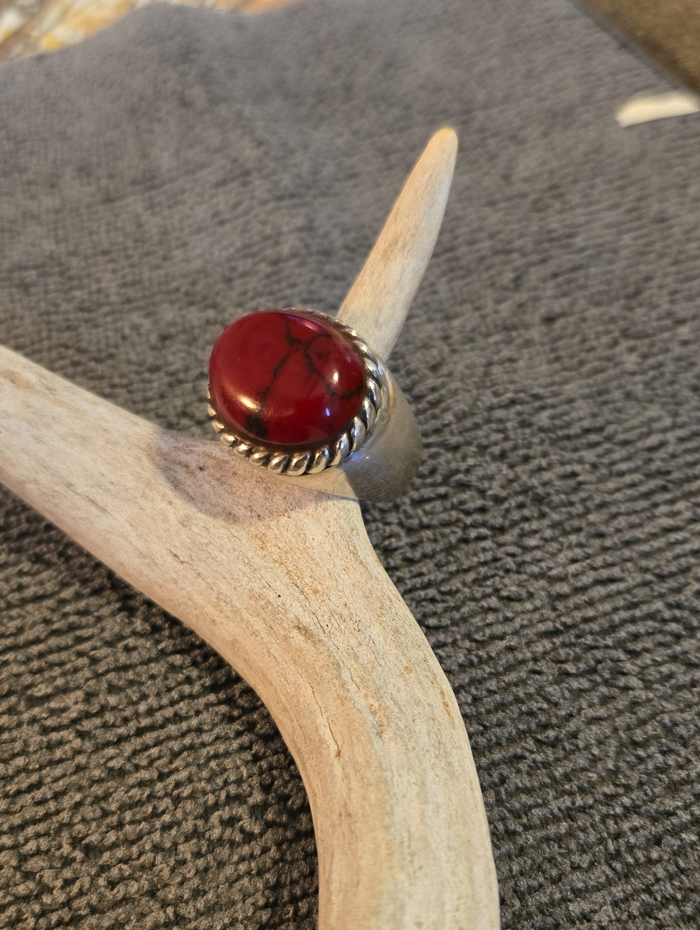 Sterling Silver Ring with Howlite Stone